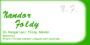 nandor foldy business card